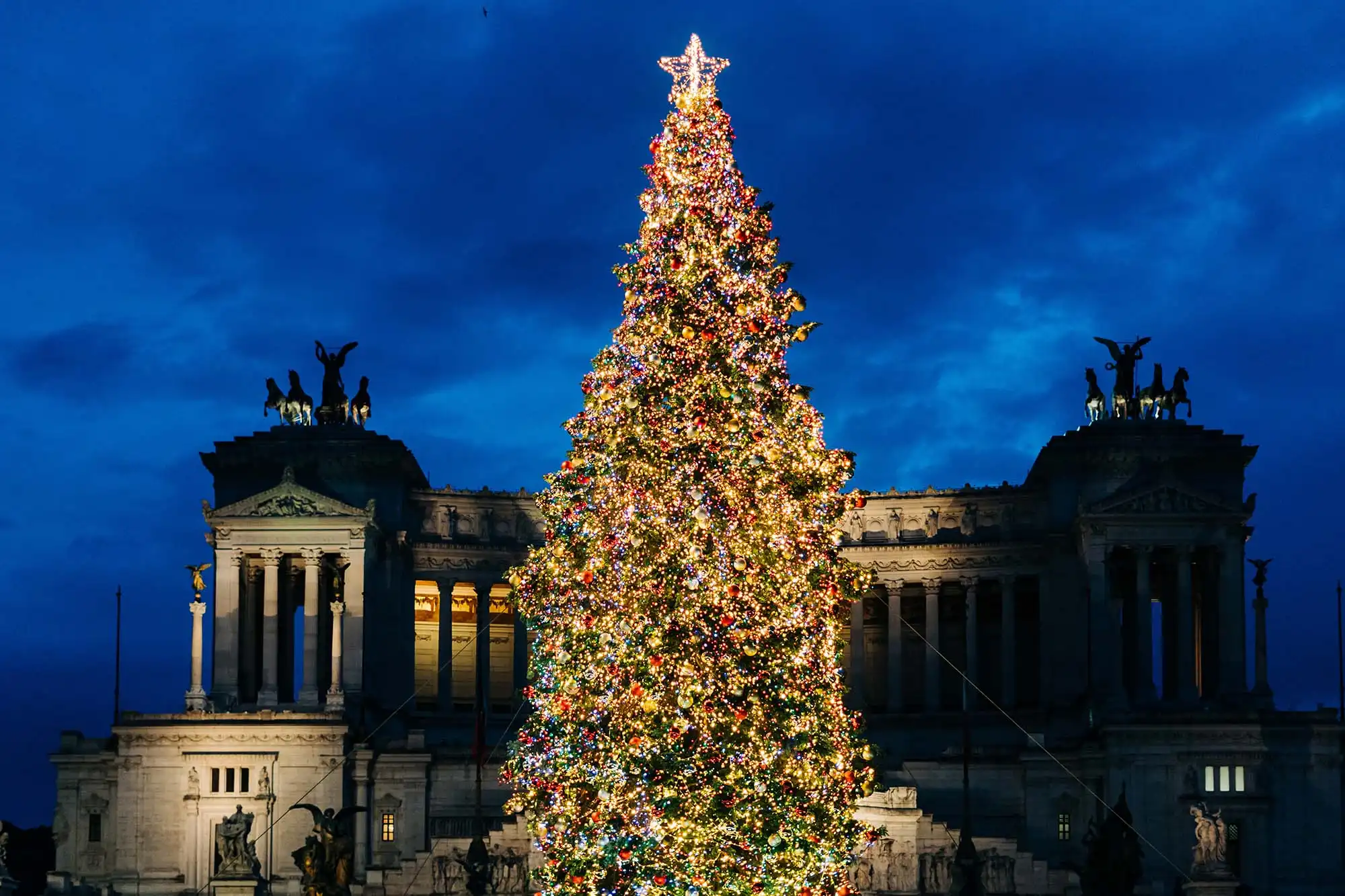 Albero di Natale a piazza Venezia a Roma