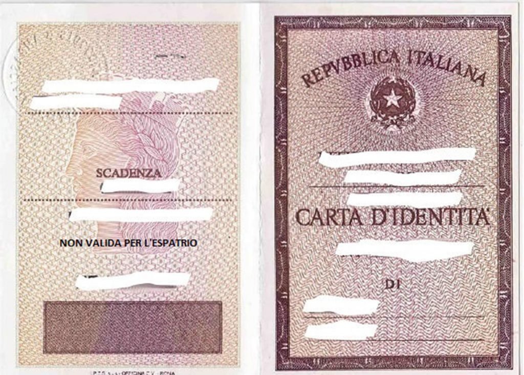 Carta identità cartacea non valida per espatrio retro fac-simile
