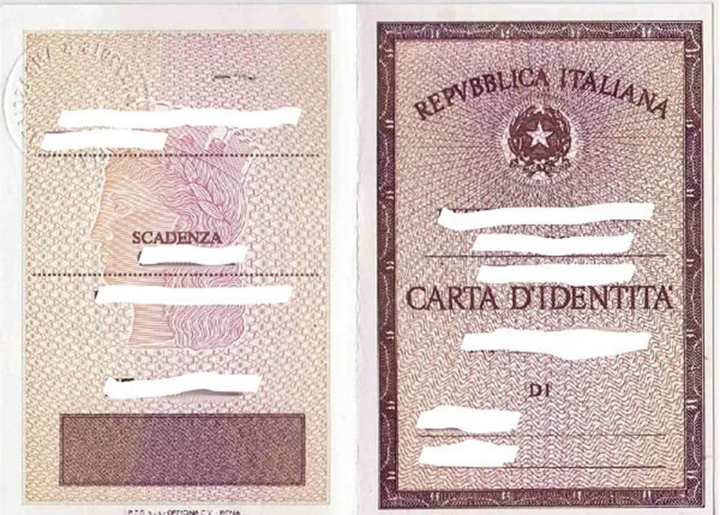 Carta identità cartacea valida per espatrio retro fac-simile